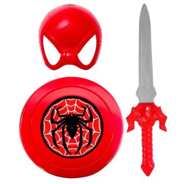 Imagem de Espada Homem Aranha Com Escudo E Máscara Kit Infantil Fantasia