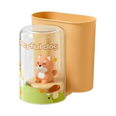 Imagem de ＫＬＫＣＭＳ Organizador de Escova de Dentes com Tema Infantil, Caixa para Pasta de Dente, Suporte para Parede em Banheiros, Laranja, Tamanho real