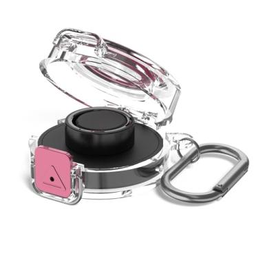 Imagem de Wacanc Capa de plástico com trava segura compatível com carregador Oura Ring Gen 3, capa protetora portátil para carregador Oura Ring Gen 3 com mosquetão, apenas capa protetora (rosa)