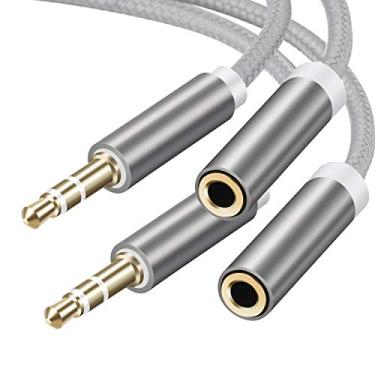 Imagem de Earla Tec Cabo de áudio estéreo macho para fêmea de 3,5 mm, adaptador de cabo de extensão de fone de ouvido compatível com iPhone, iPad, iPod, smartphones, tablets, MP3, PS4 e mais (pacote com 2)