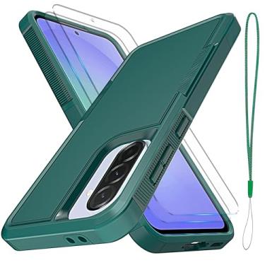 Imagem de YmhxcY Para Galaxy A36/A56 [proteção contra quedas de grau militar de 3,5 metros] [antiderrapante] [2 peças de protetor de tela HD de vidro] Capa resistente à prova de choque para Galaxy A36/A56 de