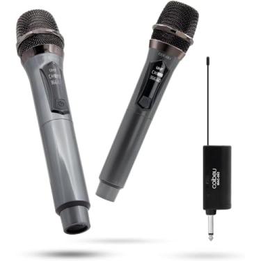Imagem de Microfone Sem Fio Duplo UHF, Karaoke, Profissional, Dinâmico, Mão, para Festas, Eventos, Aulas, Palestras, Igreja, Desempenho, Entretenimento Familiar, MAC002