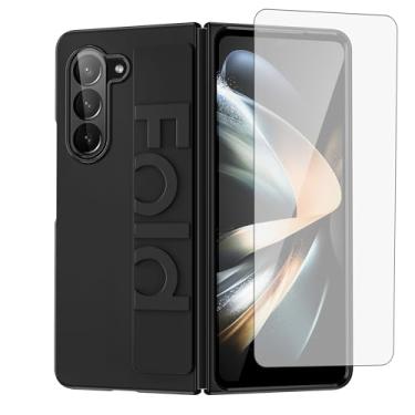 Imagem de Furiet Capa de telefone para Samsung Galaxy Z Fold 6 5G 2024 com protetor de tela de vidro temperado, alça de pulso resistente TPU antiderrapante fino suporte acessórios para ZFold6 Z6 G Fold6 6Z