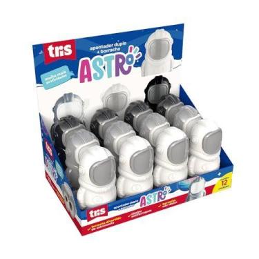 Imagem de Apontador Com Deposito Decor. Tris Astro 2Em1 C/Borrach.3Cor - SUMMIT