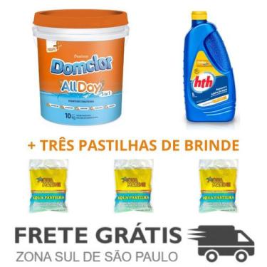 Imagem de Kit 1+ Clarificante de Piscina HTH 1L 1+ Dicloro Allday 5X1