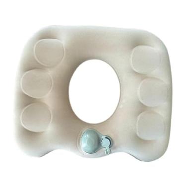 Imagem de Ysyqkn Travesseiro Inflável em Formato de Donut, Almofada de Assento, Almofada de Assento, Almofada de Cóccix Portátil, Almofada de Assento Respirável, Almof, Bege
