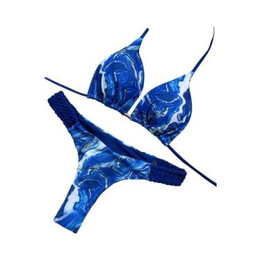 Imagem de Biquíni Feminino Halter Mini Tanga Corte Alto Maiô De Duas Peças Routo