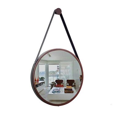 Imagem de ESPELHO ADNET REDONDO PREMIUM 50CM MARROM C/ALÇA PRETA