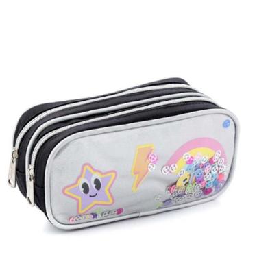 Imagem de Estojo duplo escolar holográfico Smile Seanite