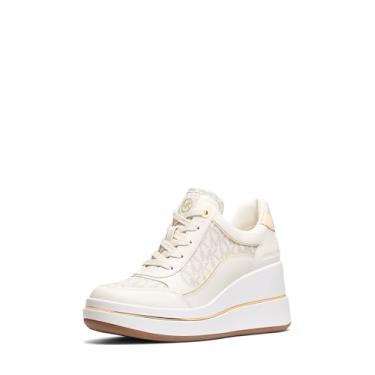 Imagem de Michael Kors Tênis feminino Emmy Wedge Trainer, Baunilha, 34