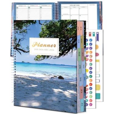 Imagem de CAGIE Agenda 2026 mensal (26 de janeiro a 26 de dezembro), agenda acadêmica de 12 meses 21,6 x 28 cm, agenda diária grande com horário horário, guia mensal, encadernação em espiral, marcador de página