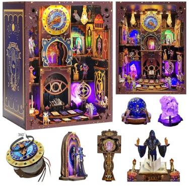 Imagem de Book Nook Kit - DIY Miniature Dollhouse with LED Lights for Adults & Teens, Fantasy Tarot-Themed 3D Wooden Bookshelf Decor, for Craft Lovers
