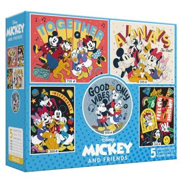 Imagem de Ceaco - Pacote múltiplo 5 em 1 - Disney - Mickey e amigos - (2) 300 peças, (2) 500 peças, (1) quebra-cabeças de 750 peças