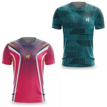 Imagem de Kit 2 Camisa Masculina Academia Pro Fit Estampada Musculação Corrida F