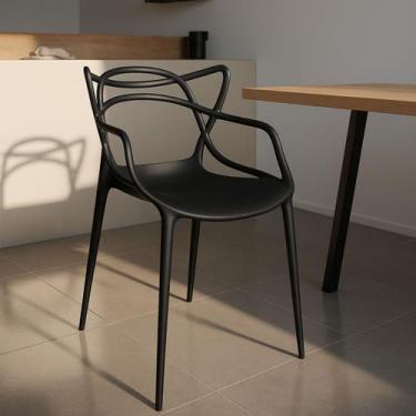 Imagem de Cadeira Polipropileno Leitura Sala - Tatite Decor, Preto