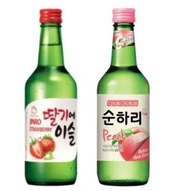 Imagem de Kit com 2 Soju Bebida Coreana Morango e Pessêgo 360ml - Chum-Churum Lo