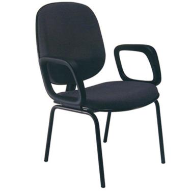 Imagem de Cadeira Diretor com Braços Base Fixa com 4 pés Linha Uno Preto