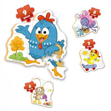 Imagem de Quebra-Cabeça - Progressivo - Galinha Pintadinha - Madeira - 30 peças - 713 - Nig