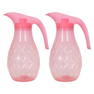 Imagem de Kit Jarras Geladeira Suco Água 1,7LT Diamante Tampa Cascata (Rosa)
