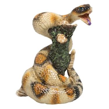 Imagem de Lipco Cascavel de diamante enrolada em torno de um galho de árvore, pedra poli, acessórios de decoração de casa