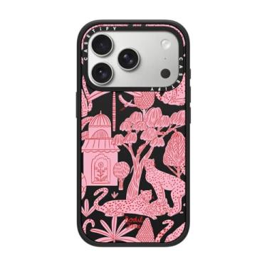Imagem de CASETiFY Capa Impact para iPhone 17 Pro [fina/compatível com Magsafe/2,5 m. Proteção contra quedas de grau militar 4X] - Cheetah Paradise Pink - Preto fosco