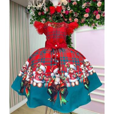 Imagem de Vestido Infantil Vermelho Juvenil Festa Luxo Noel - Natal Encantado - 