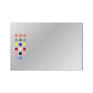 Imagem de Quadro Painel 40x60cm Para Fotos, Recados, Notas + 48 Imãs - Mural Metálico Magnético Para Imãs (Cinza)