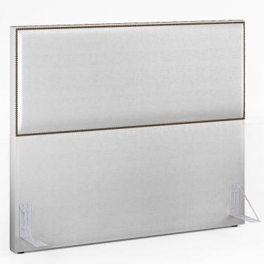 Imagem de Cabeceira Box Casal Com Tachas 140 cm Vicenza L02 Facto Cinza Metalizado - Lyam Decor