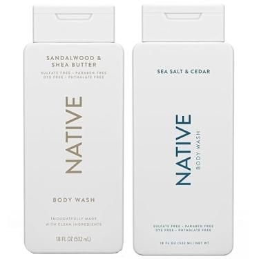 Imagem de Native Sabonete Líquido Corporal Pacote Com 2: Sândalo E Manteiga De Karité + Sal Marinho E Cedro (500 Ml Cada)