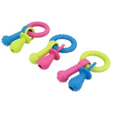 Imagem de Mordedor TPR Pet 3 Em 1 Argola Chupeta Osso Dental 23cm Lovely Vibe
