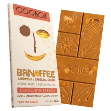 Imagem de Chocolate Banoffee Caramelo e Canela do Ceilão Vegano Cookoa 80g