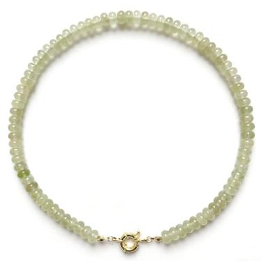 Imagem de MEVOME Colares femininos com contas, gargantilha boho com pedras preciosas coloridas, pedra natural, feito à mão, moda verão, outono, inverno, meditação, banhado a ouro 18 K, moderno, arco-íris, joias