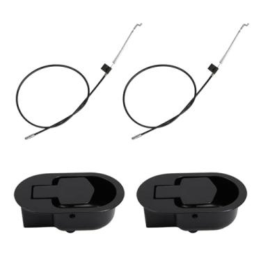 Imagem de T Tulead Peças de reposição para poltrona reclinável preta com cabo de liberação de poltrona, puxador de poltrona, 2 conjuntos