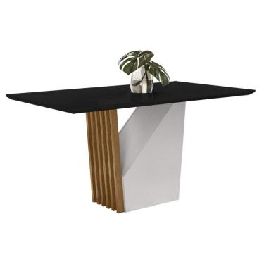 Imagem de Mesa De Jantar 4 Lugares 120cm Venetti N02 Ypê/preto - Mpozenato