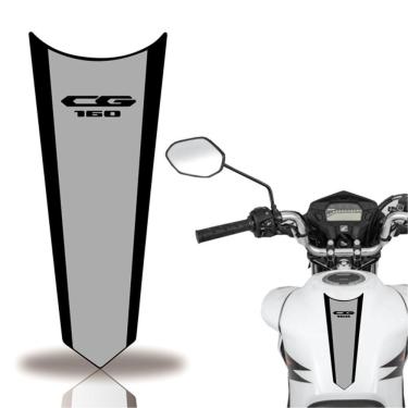 Imagem de Adesivo Faixa Gravata Tanque Moto Cg 160 125 Titan Fan 160 Cinza Preto