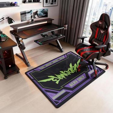 Imagem de Tapete de cadeira antiderrapante para design inspirado no logotipo Neon Genesis Evangelion NERV 99 cm × 119 cm