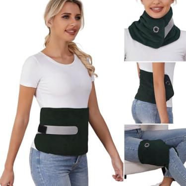 Imagem de Almofada de aquecimento USB usável para alívio de dores nas costas, ombros e pescoço, almofada de aquecimento portátil sem fio para cãibras peroides cobertor de aquecimento de carro (verde)