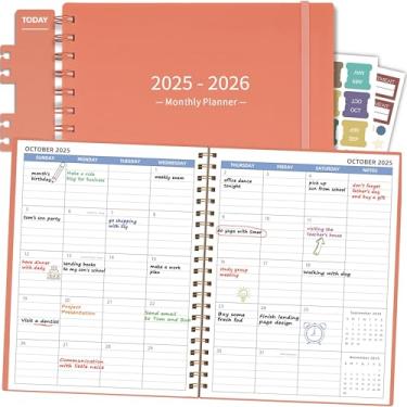 Imagem de Agenda mensal 2025-2026 (19 x 24 cm), julho de 2025 a dezembro de 2026, agenda de 18 meses, agenda anual acadêmica 2025 com marcador de página e bolso, perfeito para escola, papel 120GSM, rosa