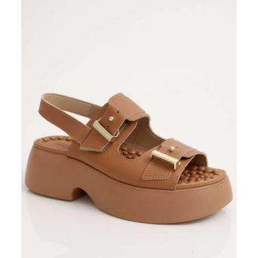 Imagem de Sandália Flatform Feminina Fivela Modare-72084, Caramelo, 35