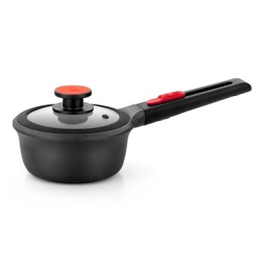 Imagem de BRA Panela antiaderente COOKWARE Infinity com tampa de vidro | Panela de 15 cm de profundidade de 1,2 litros | Panela de sopa sem PFAS | Panela funda ideal para ferver ou aquecer em todos os cooktops