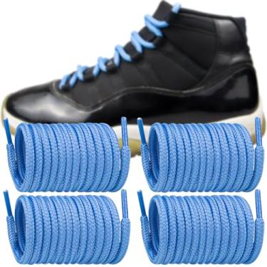 Imagem de Endoto 2 pares de cadarços redondos de poliéster de substituição para tênis Air Jordan 11 (Cor: azul bebê, tamanho: 40 polegadas)