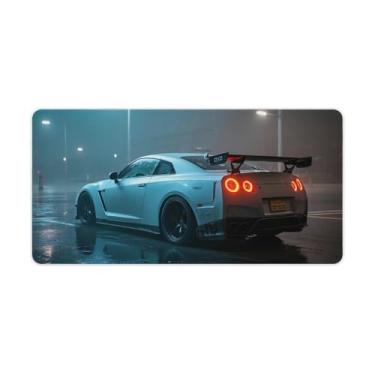 Imagem de HouLaiZhe A Lonely JDM R35 on A Rainy Night Gaming Mouse Pads JDM Car Desk Pads Grandes Mousepads para Teclado Desktop Tapete de Computador 30 x 60 cm