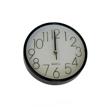 Imagem de Relógio de Parede Moderno – Decoração Elegante para Sala, Quarto, Cozinha ou Escritório, Design Minimalista, Fácil de Instalar (Borda preta fundo branco)