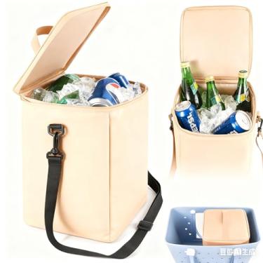 Imagem de Bolsa térmica para bolsa Bogg GG – Inserção organizadora grande com divisor de malha, suporte de copo e bolsa à prova d'água — praia, acampamento, churrasco, piquenique (damasco)