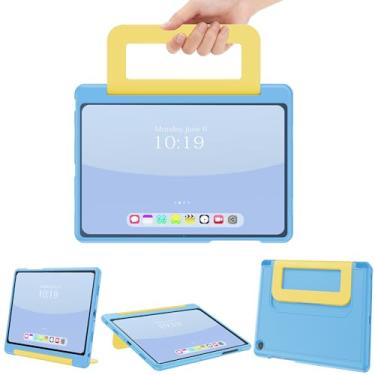 Imagem de INFILAND Capa infantil para Samsung Galaxy Tab A11+ Plus/A9+ Plus 11 polegadas (2023/2025), capa protetora durável e macia à prova de choque com alça (azul)