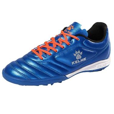 Imagem de KELME Chuteiras de futebol infantil TF Chuteiras de futebol profissional para meninos e meninas Futsal Respirável Botas de Futebol Atlético para Uso Externo e Interior, Azul, 19