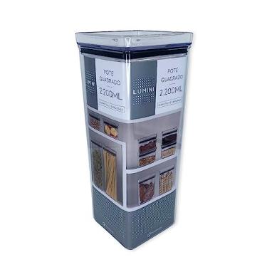 Imagem de Pote Hermético quadrado empilhável 2200ml para armazenamento de alimentos