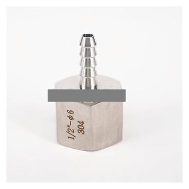 Imagem de 1/5.1 cm fêmea para 6 mm mangueira de farpa emenda de aço inoxidável 304 conector de cauda de mangueira de farpa 98 bar