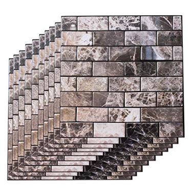 Imagem de Papel de Parede Autoadesivo Removível com Padrão Mármore 3D À Prova Água e Umidade PVC Peel Stick para Sala Estar Banheiro Cozinha Contrapiso Escritór