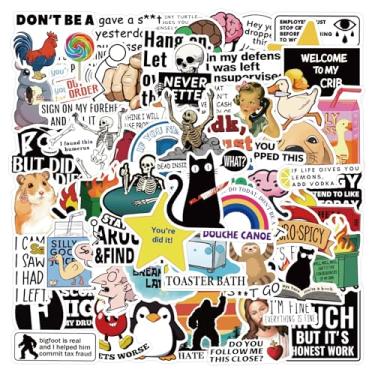 Imagem de FMOST 100 peças de adesivos divertidos meme de pegadinhas engraçadas para adultos, pacote para laptop, capacete, trabalho, garrafas de água, computadores, decalques de vinil à prova d'água